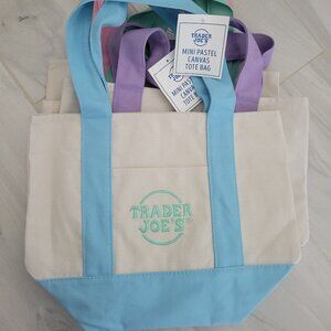 Trader Joe's Mini Cotton Tote in Baby Pastel Blue, NWT, Limited Edition